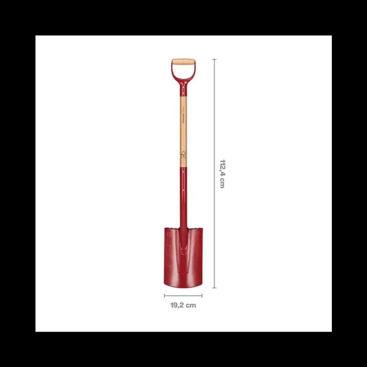 Fiskars Spade, Afrundet Classic L Skaft 19,5x8x122cm