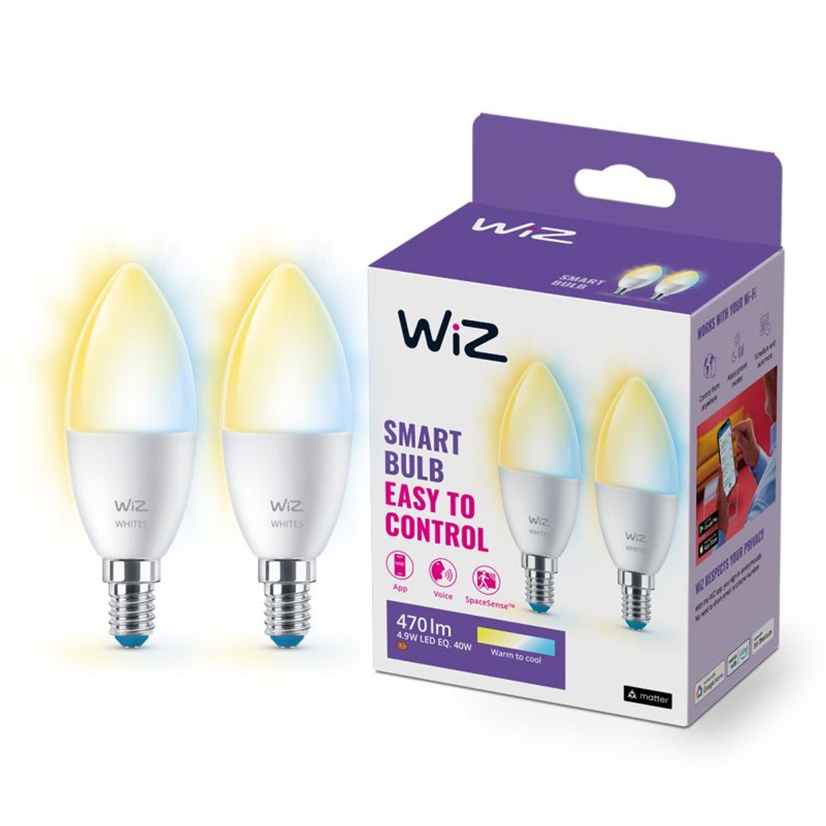 WiZ Multipack Tunable White - E14 40W - 929002448732