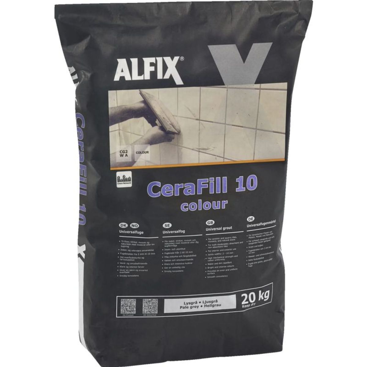 Alfix Cerafill 10 Colour Universalfuge Stålgrå 20kg