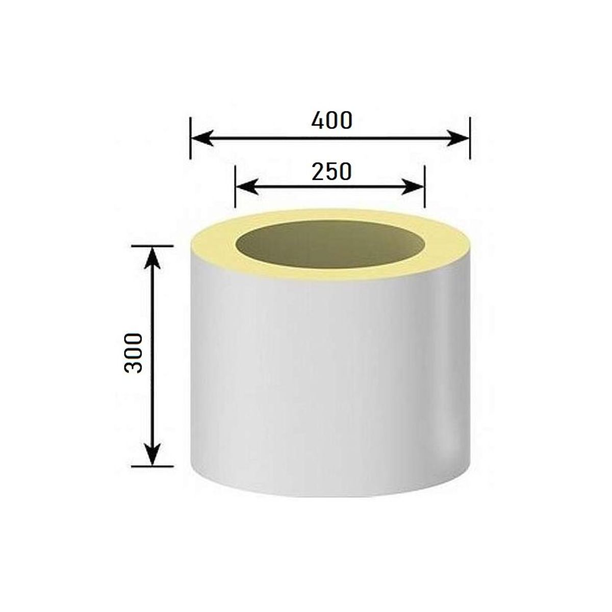 Schiedel isoleringsring til loftgennemføring - ø250 - udv. Ø400 x h300 mm