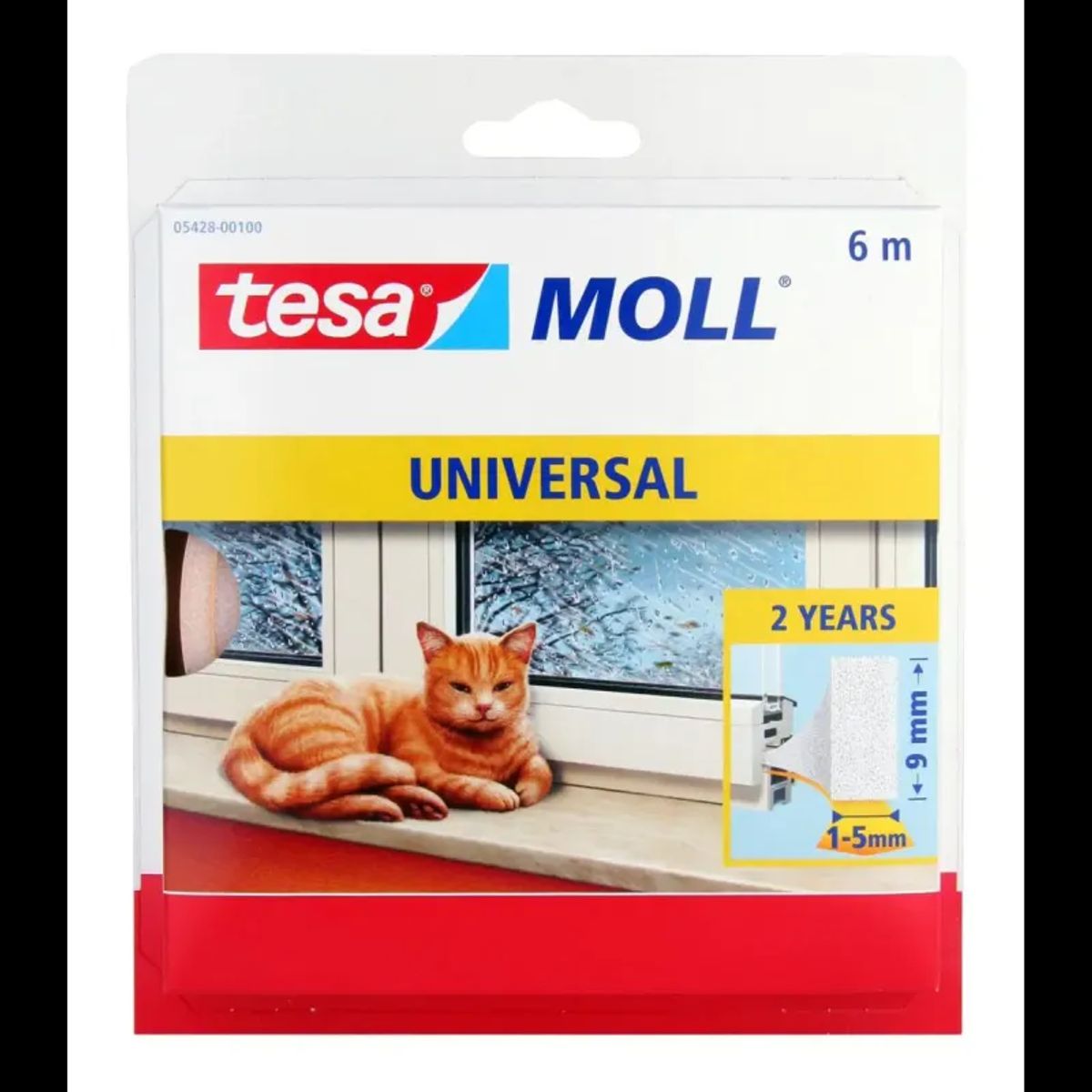 Tesa Tætningsliste Moll Pur - Hvid 9x6mm