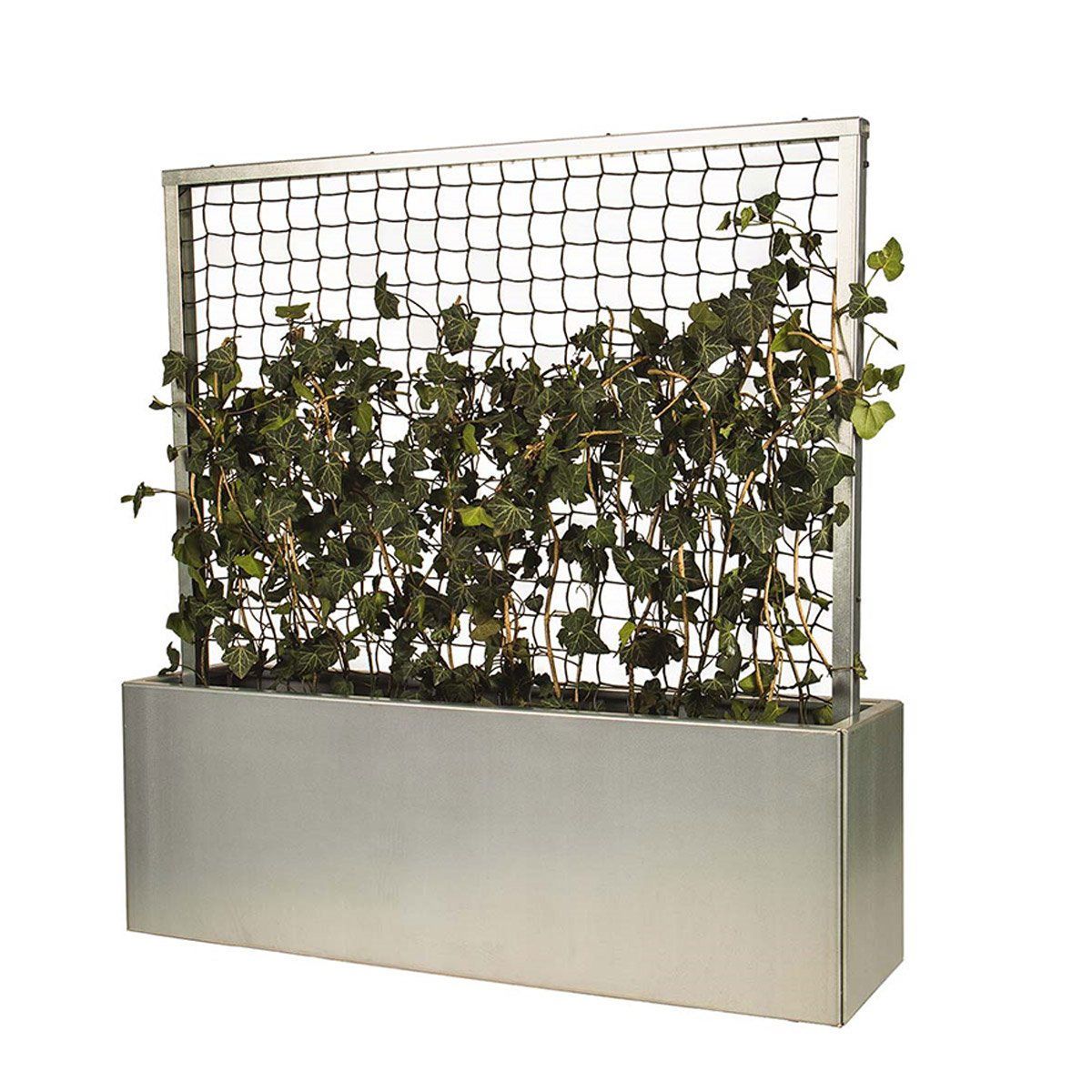 Land Modern Plantekasse med espalier på hjul, galvaniseret - 120 cm