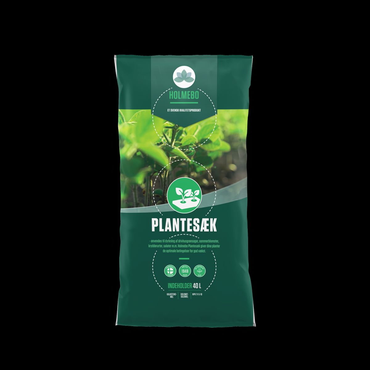 Holmebo Plantesæk - 40 liters poser