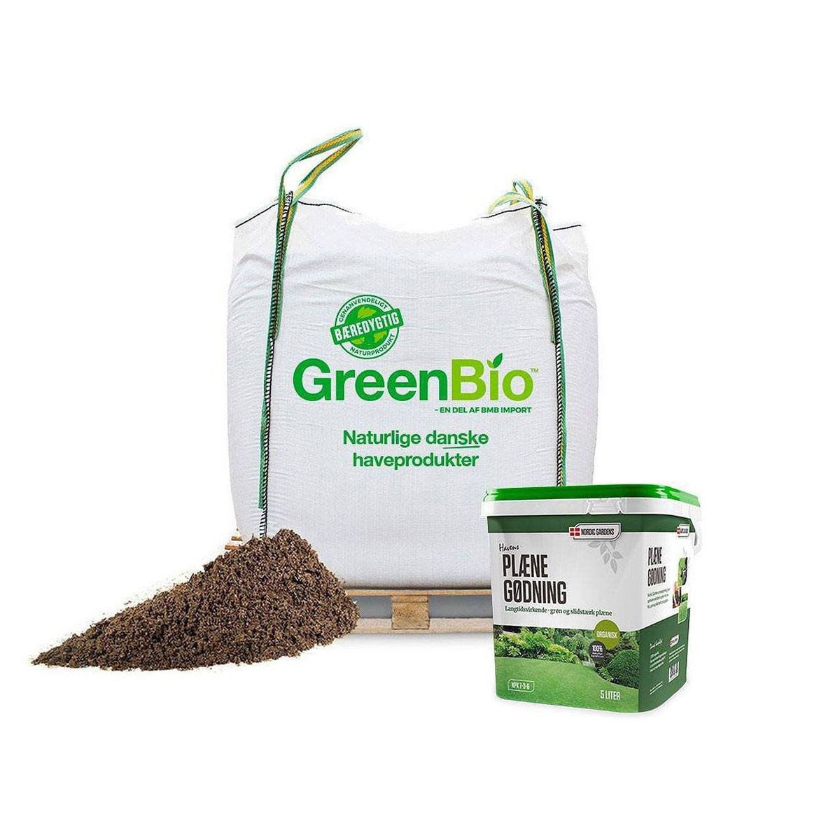 GreenBio Topdressing og 5 liter Plænegødning - 1000 liter.