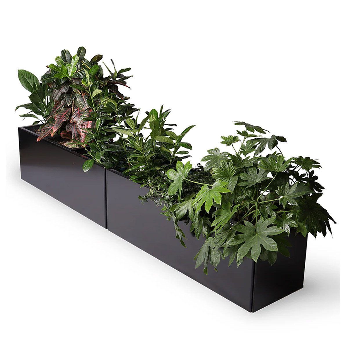 Land Black Sort plantekasse, ekstra lang (stablet) - 40 x 240 x 80 cm