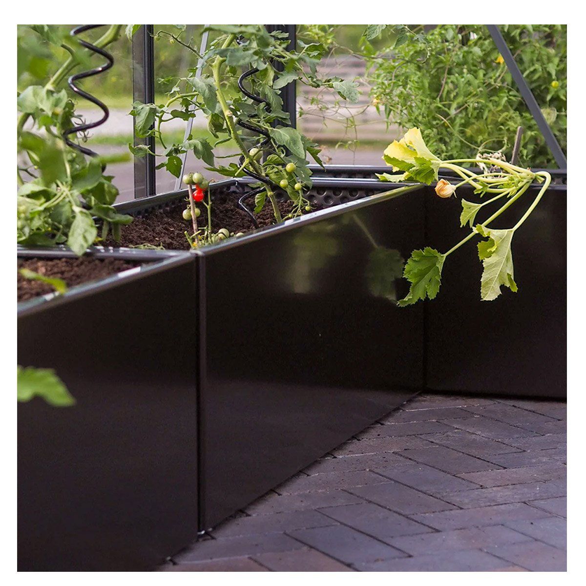 Land Black Sort plantekasse, aflang - 40 x 80 x 80 cm Stablet