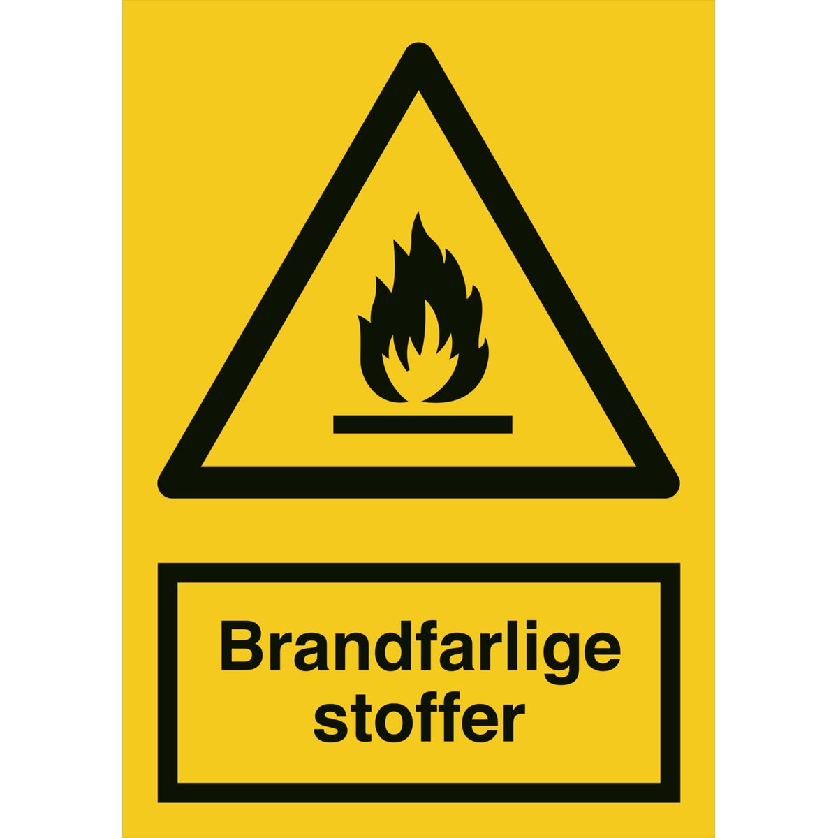 Advarselsskilt - Brandfarlige stoffer - Refleks aluminium - 297 x 210 mm (A4)