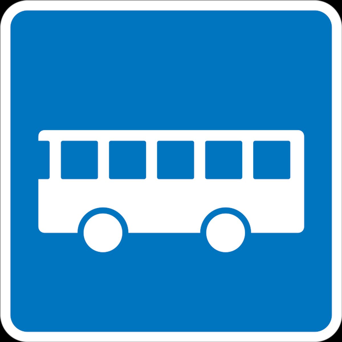 Trafikskilt - E22,4 Anbefalet rute for bus - 2 mm Refleks Alu - 50 x 50 cm