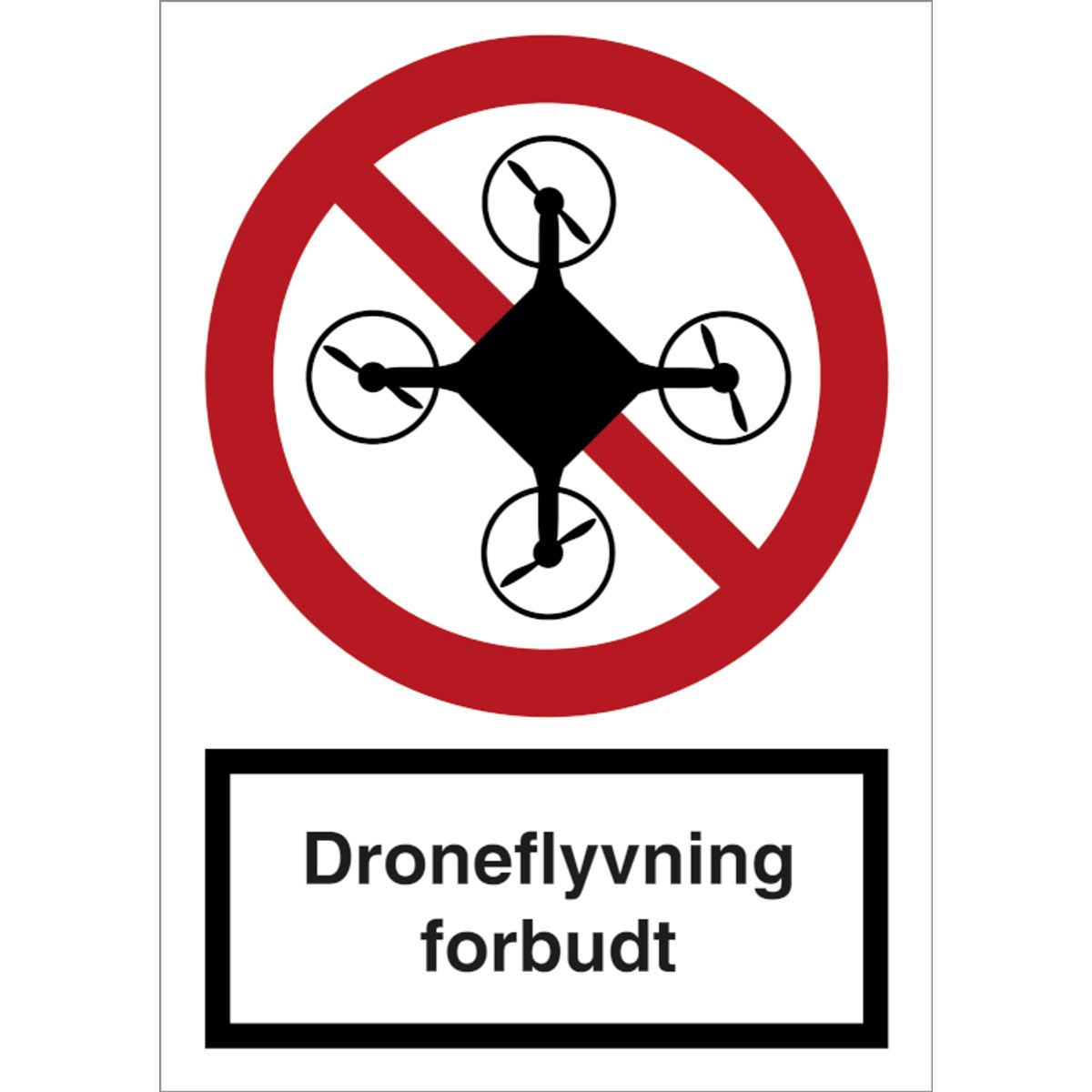 Droneflyvning forbudt skilt