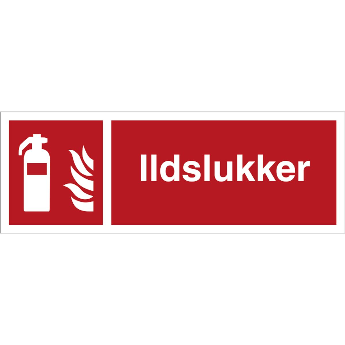 Brandskilt - Ildslukker - Vinyl klistermærke - 105 x 297 mm