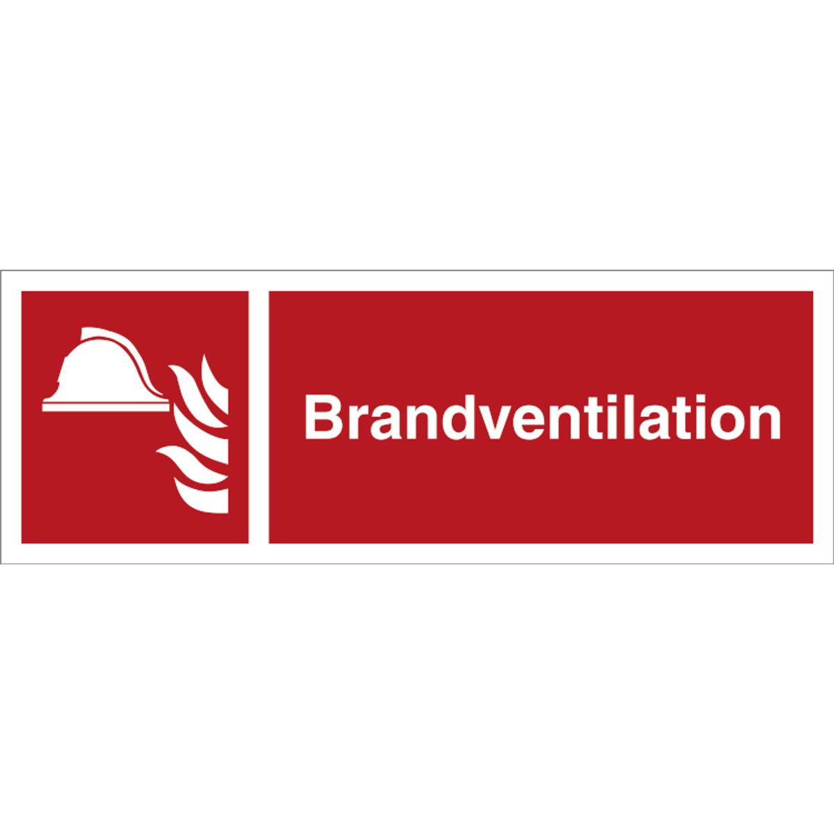 Brandskilt - Brandventilation - Vinyl klistermærke - 105 x 297 mm