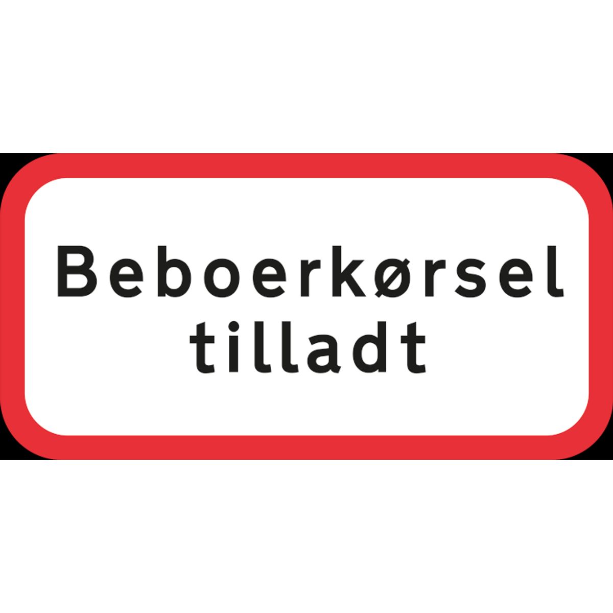 Beboerkørsel tilladt - Reflekstype 3 - 25 x 50 cm