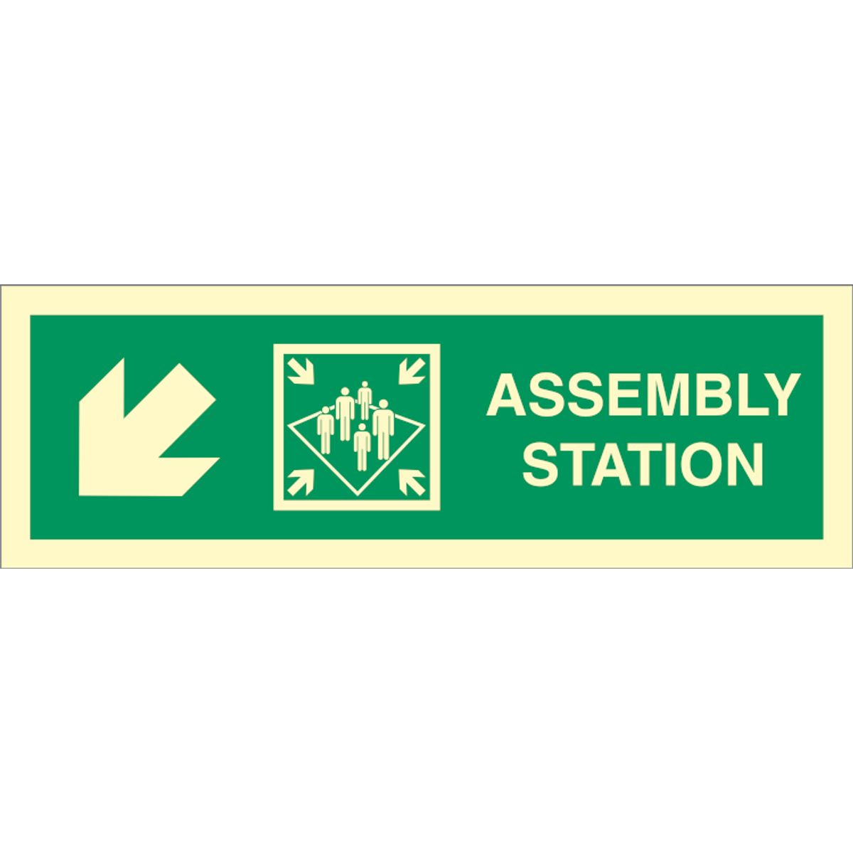 Direction sign - Assembly station arrow down to corner