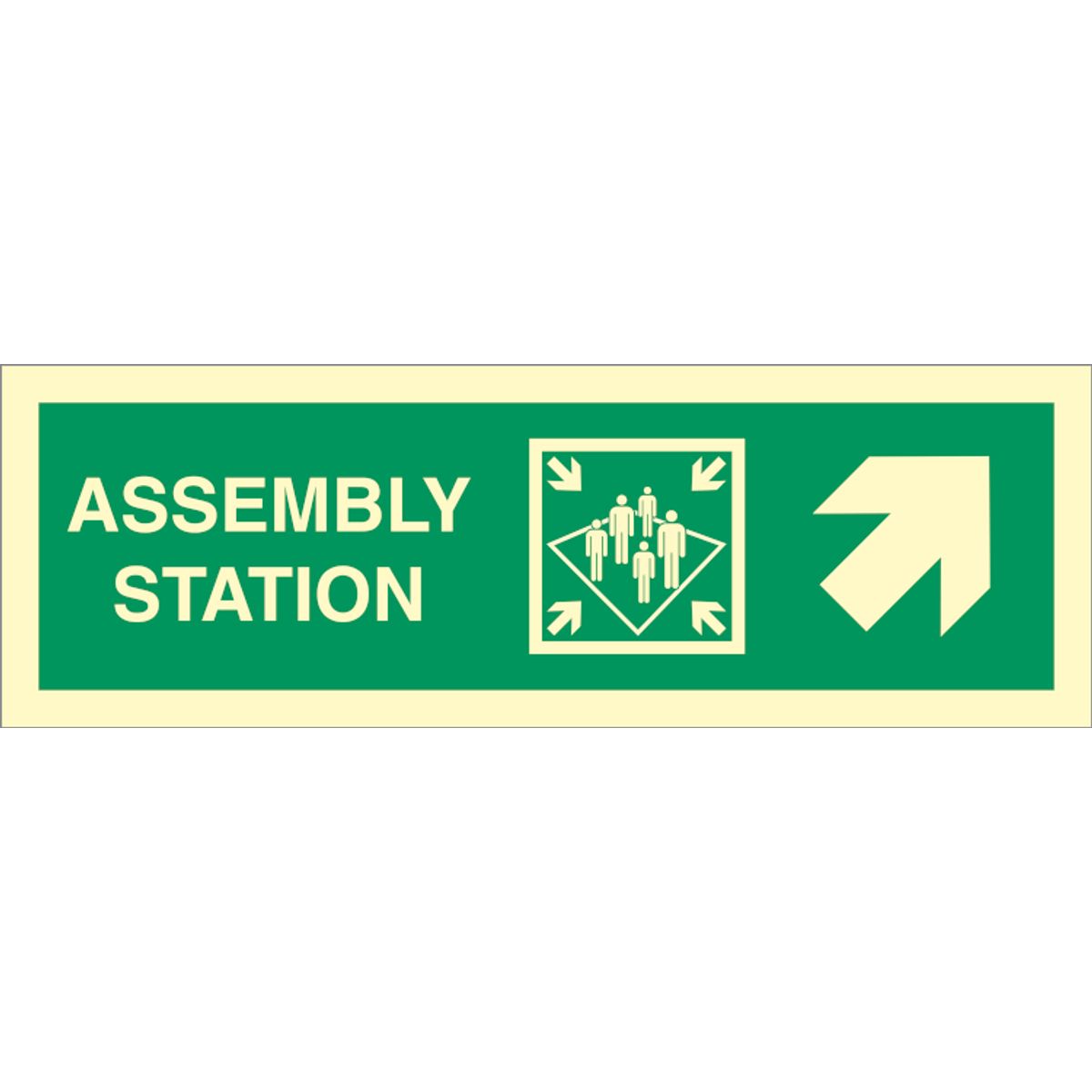 Direction sign - Assembly station arrow up to corner