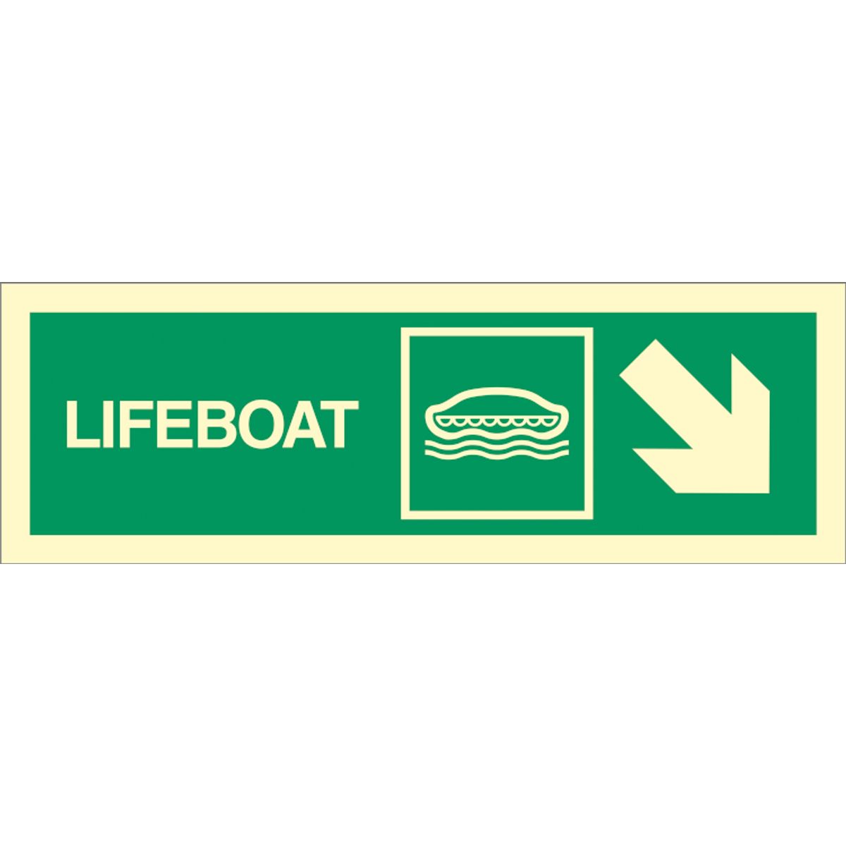 Lifeboat arrow down right - Efterlysende Vinyl HI150 - 100 x 300 mm