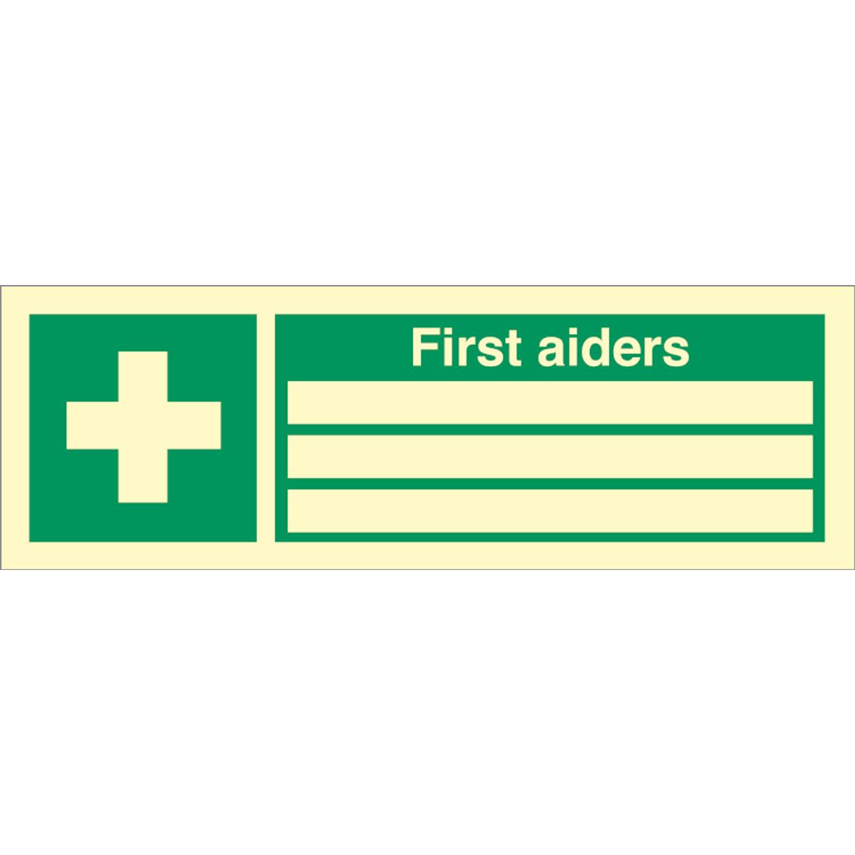 First aiders - Efterlysende plast HI150 - 100 x 300 mm