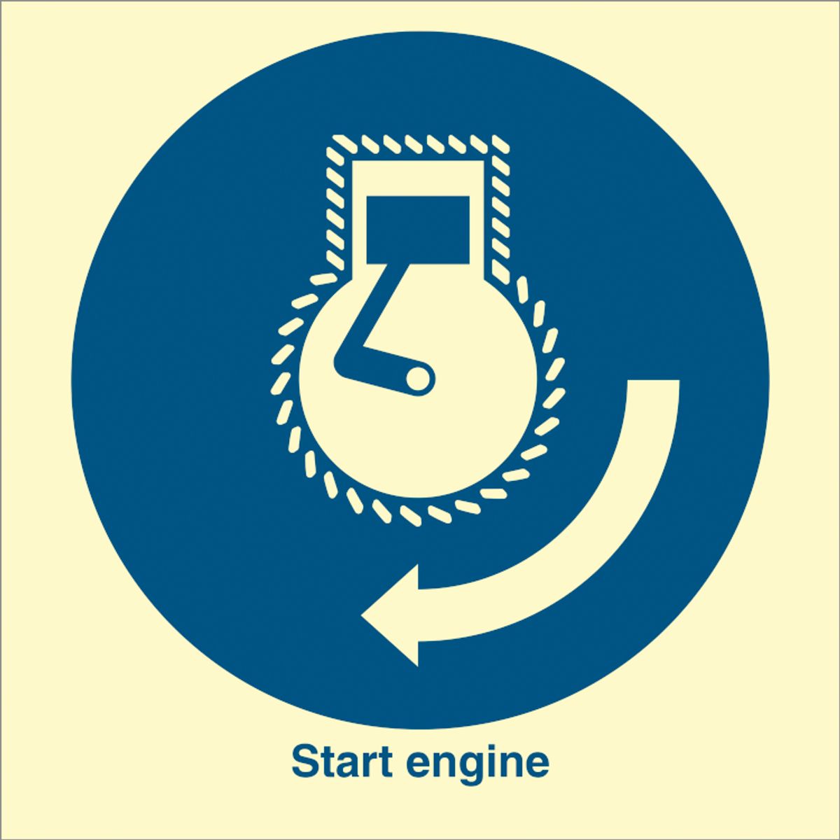 Start engine - Efterlysende Vinyl HI150 - 150 x 150 mm