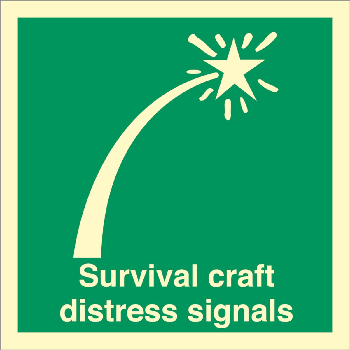 Survival craft distress signal - Efterlysende Vinyl HI150 - 150 x 150 mm