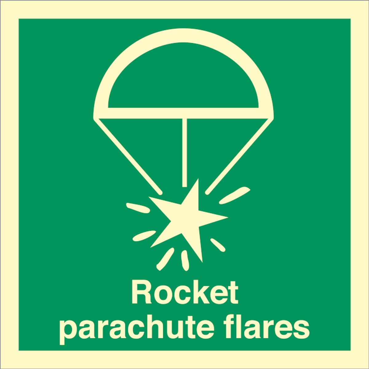 Rocket parachute flares - Efterlysende Vinyl HI150 - 150 x 150 mm