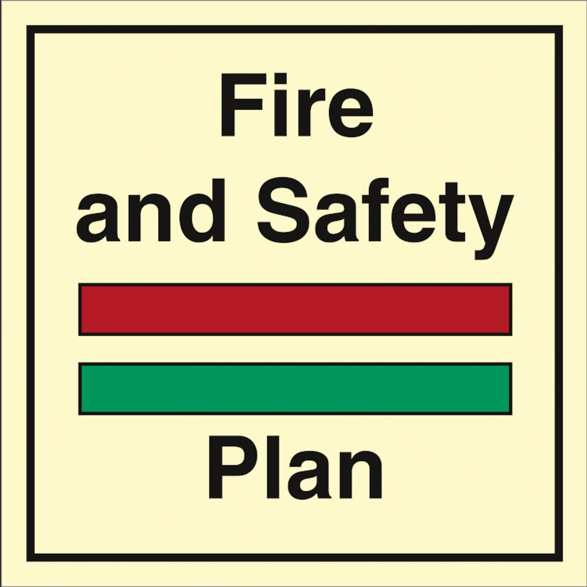 Fire and safety plan - Efterlysende plast HI150 - 150 x 150 mm