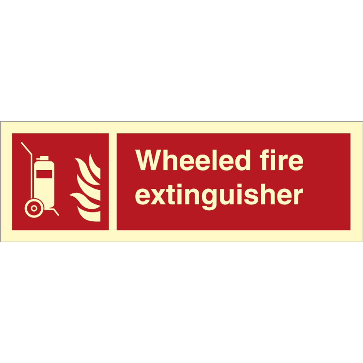 Wheeled fire extinguisher - Efterlysende plast HI150 - 150 x 150 mm