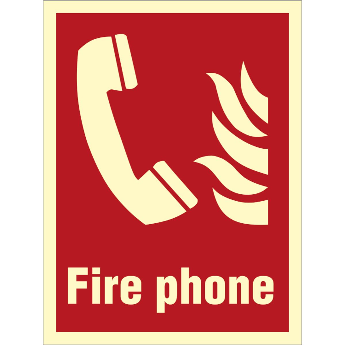 Fire phone - Efterlysende plast HI150 - 200 x 150 mm