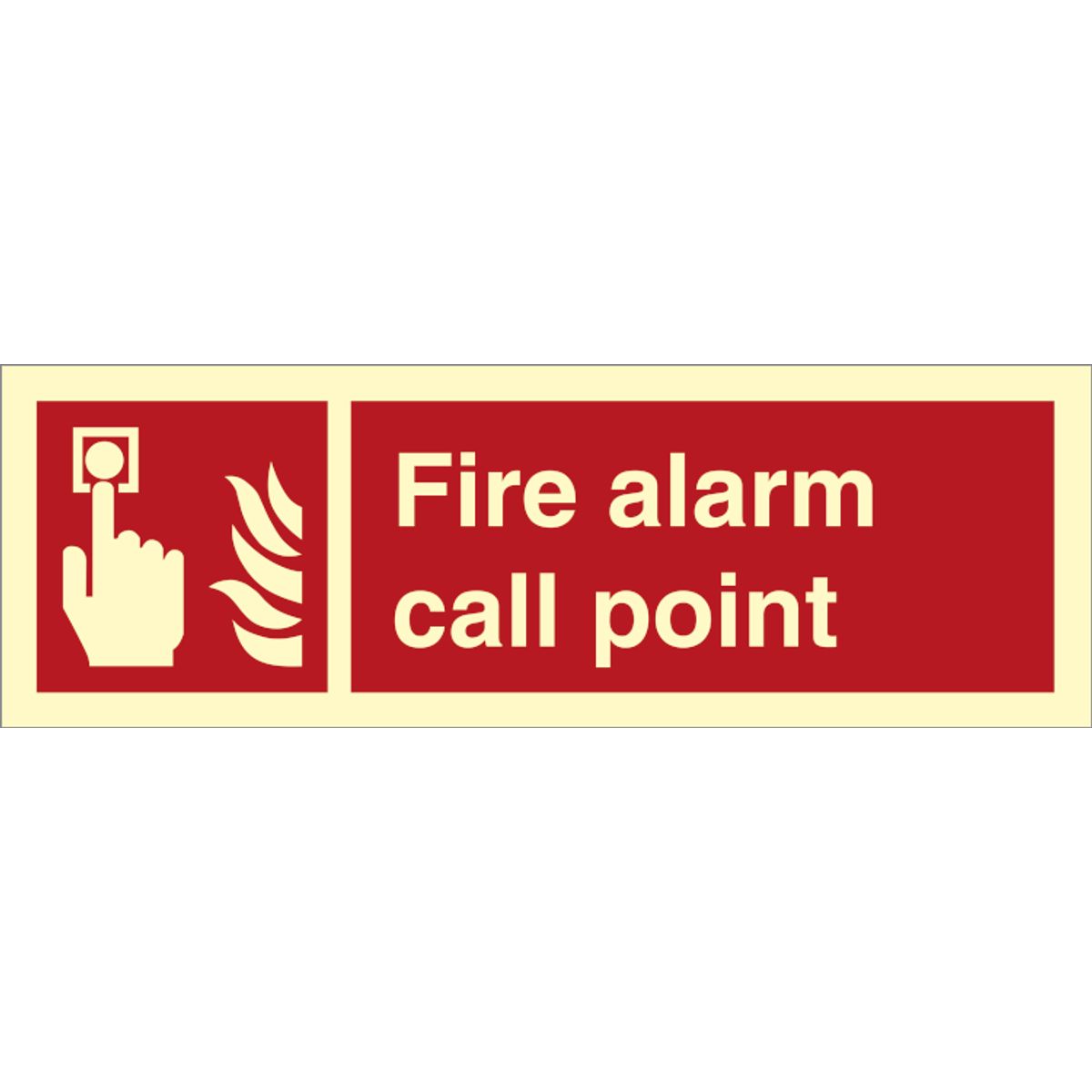 Fire alarm call point - Efterlysende Vinyl HI150 - 100 x 300 mm