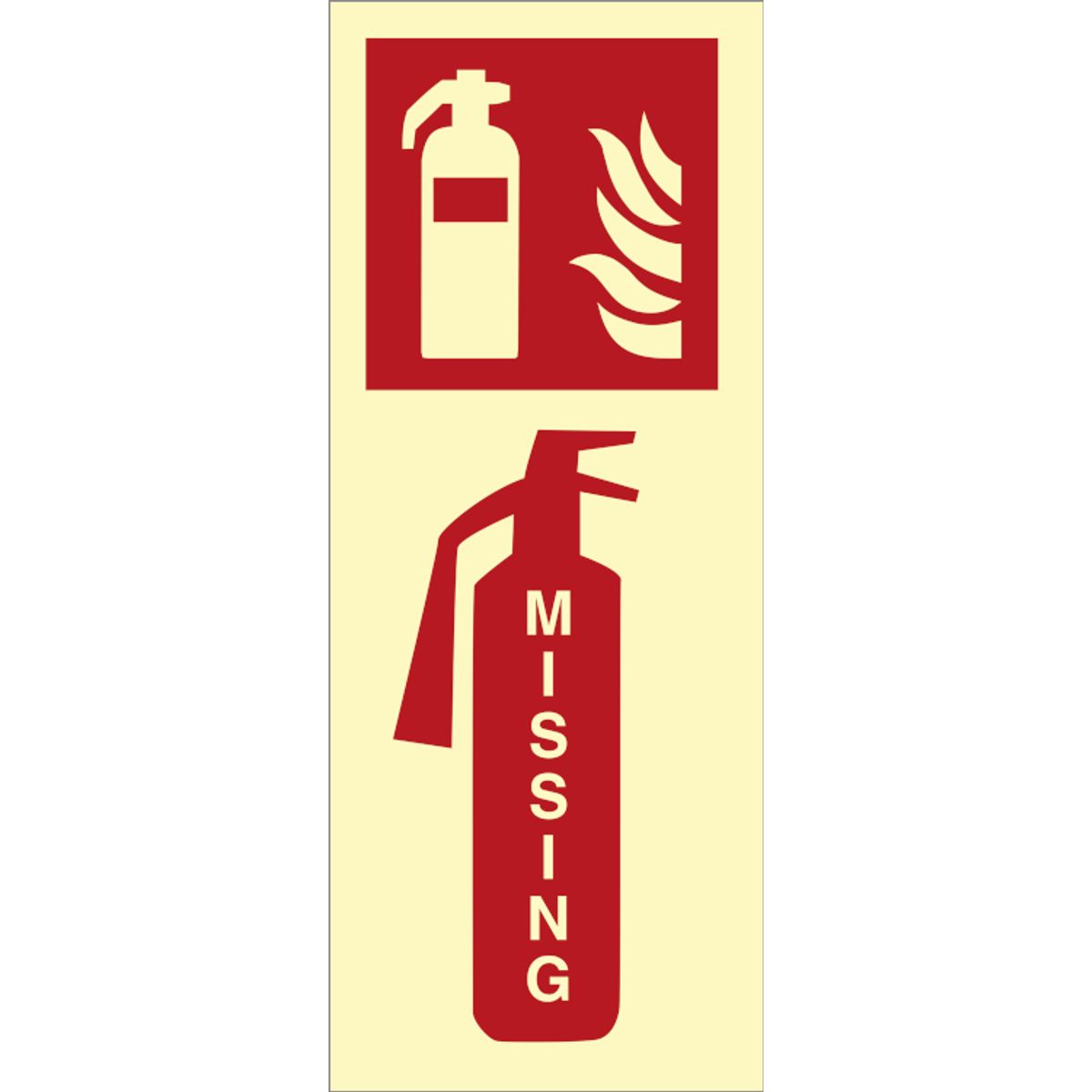 Fire sign - Missing extinguisher