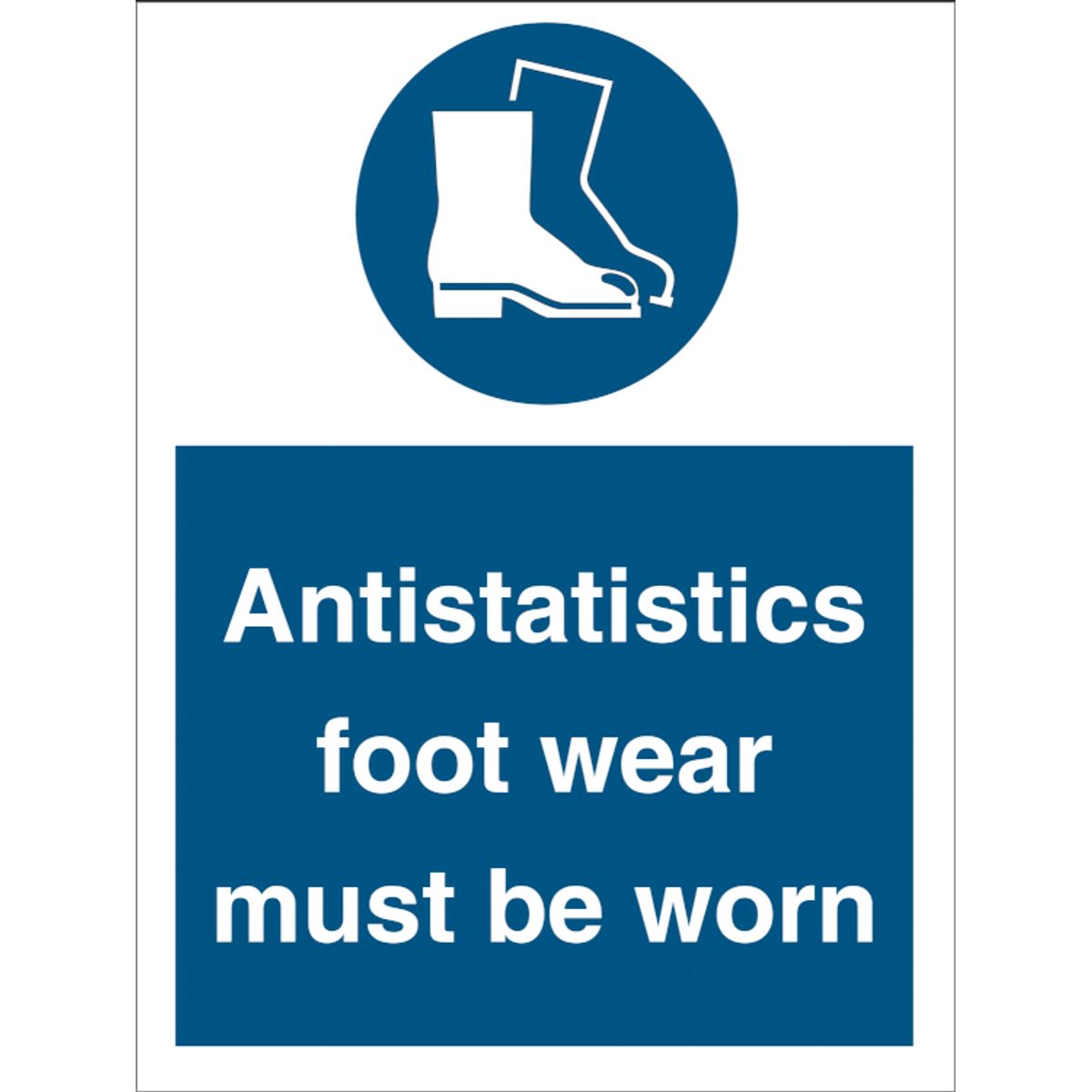 Mandatory sign - Antistatics foot wear must be worn