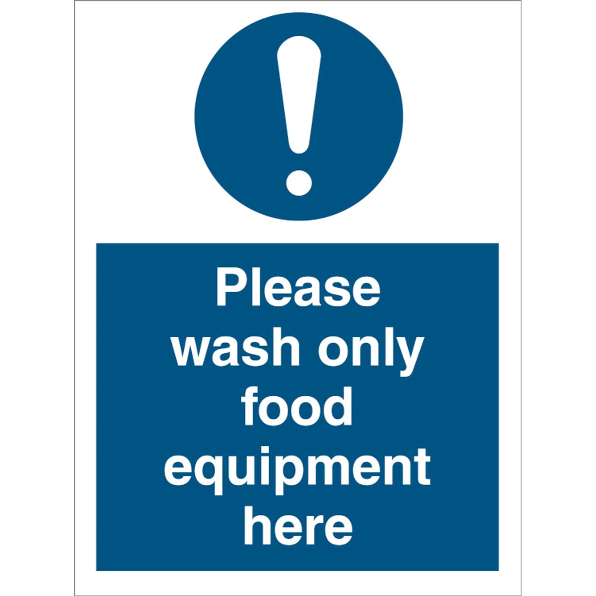 Please wash only food equipment here - Plast - 200 x 150 mm