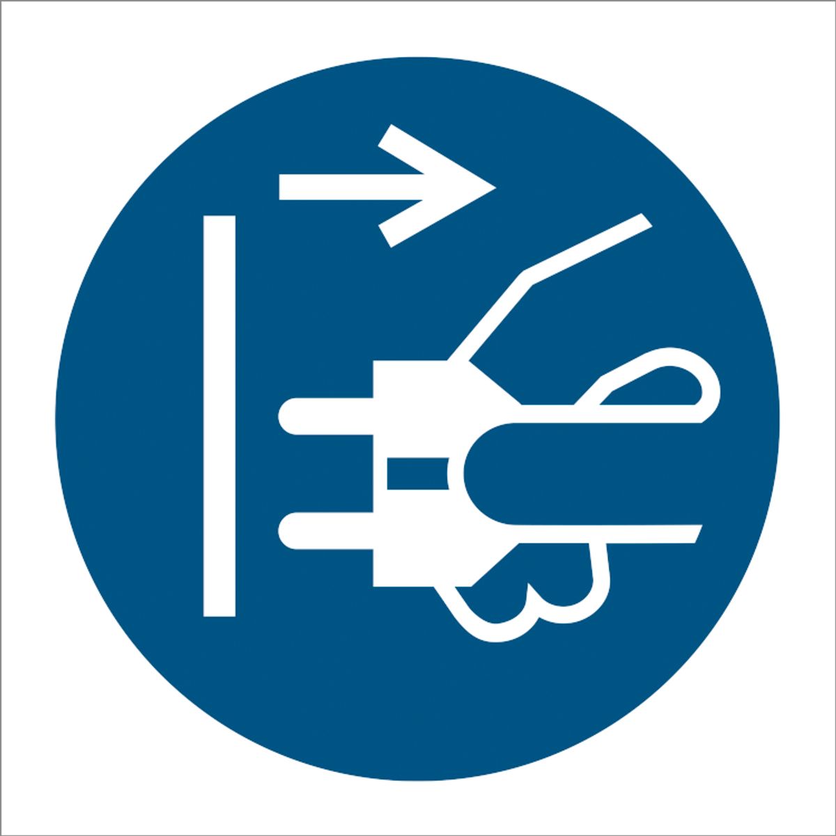 Disconnect mains plug from electrical outlet - Plast - 150 x 150 mm