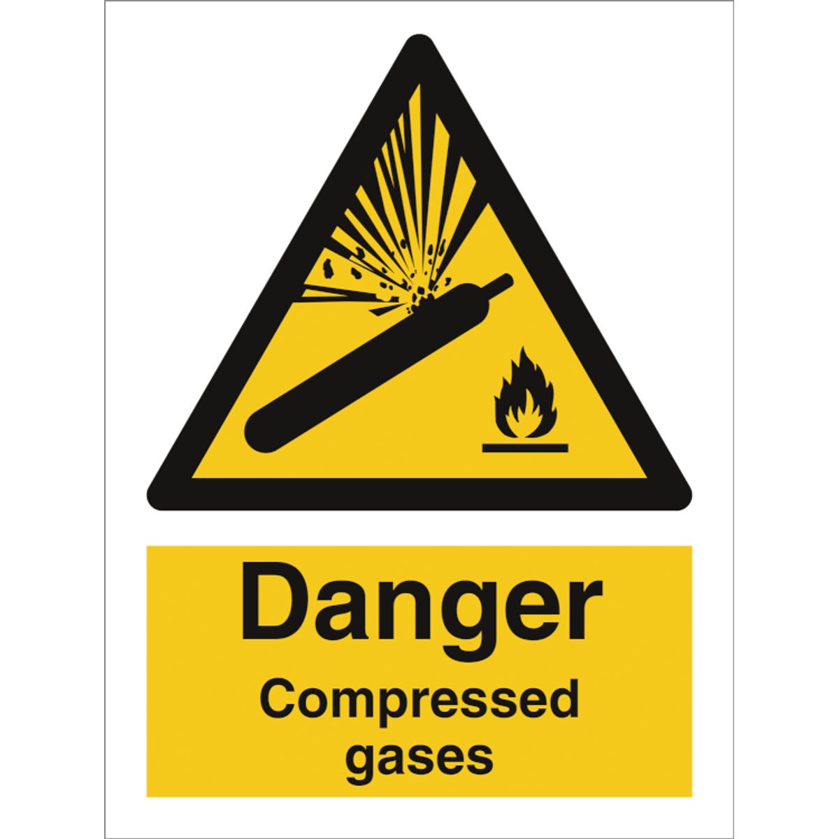 Danger Compressed gases - Selvklæbende vinyl - 200 x 150 mm