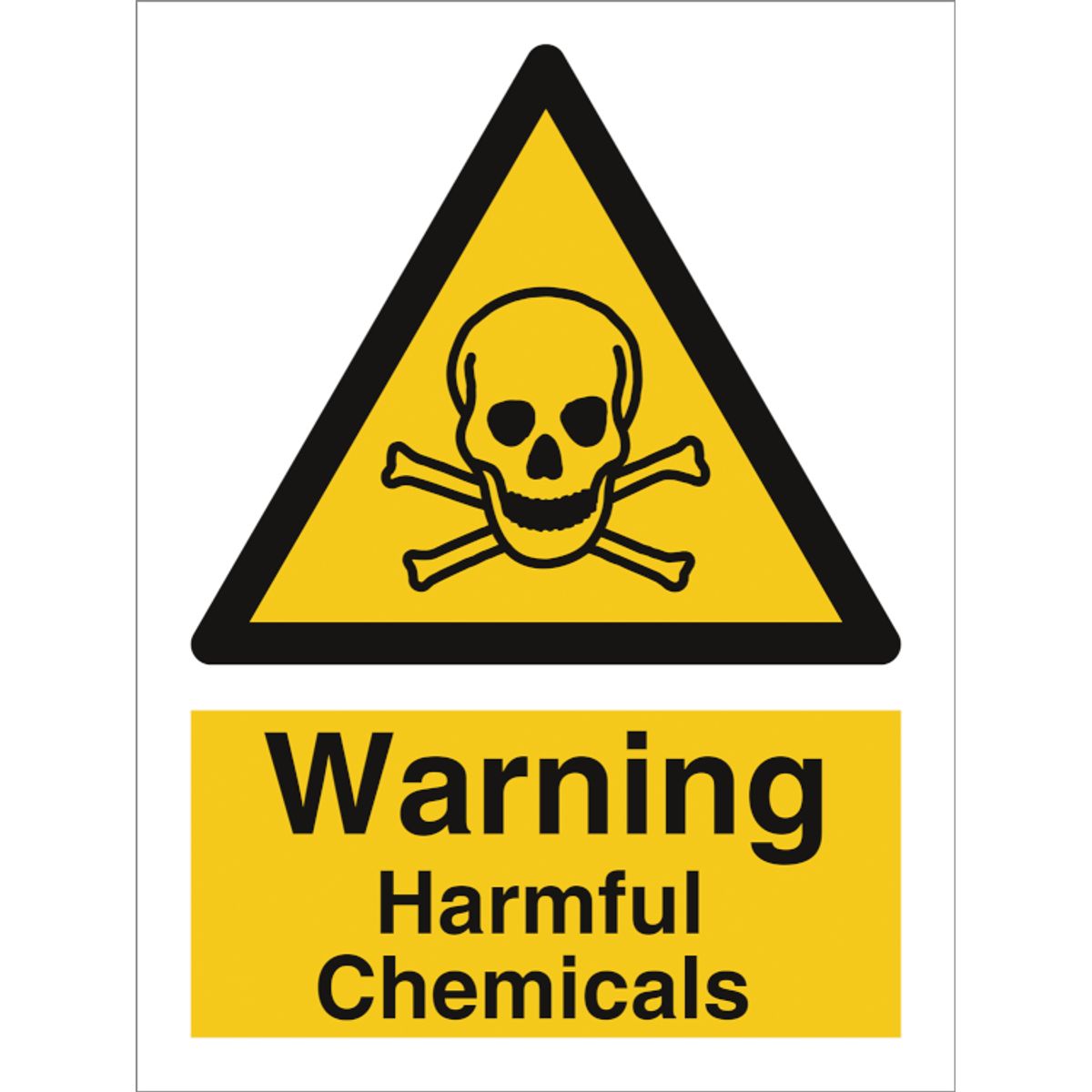 Warning Harmful Chemicals - Selvklæbende vinyl - 200 x 150 mm