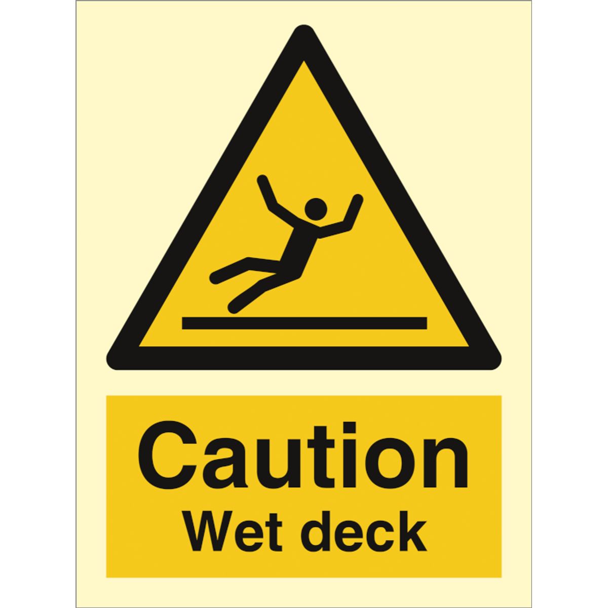 Danger wet deck - Efterlysende Vinyl HI150 - 200 x 150 mm