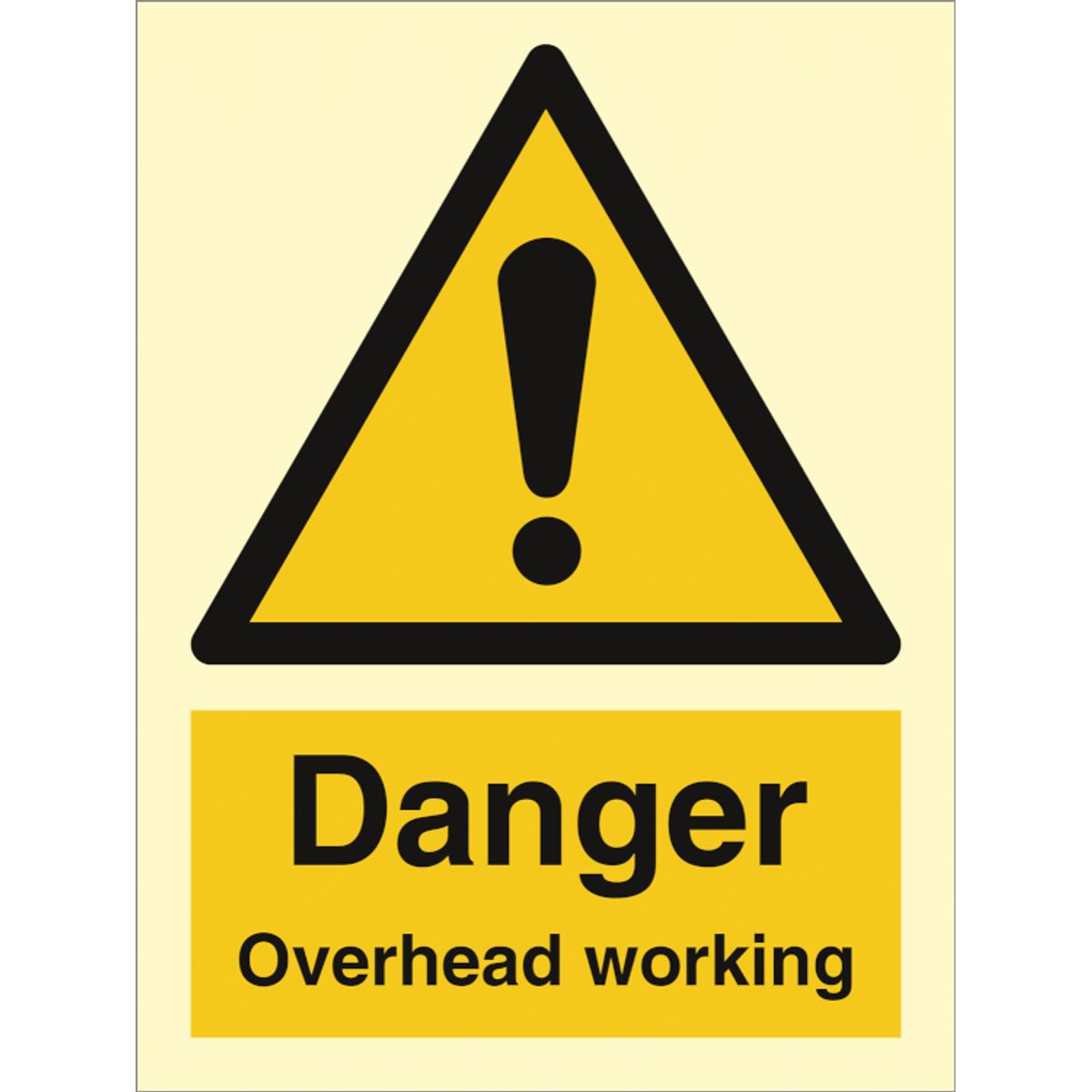 Danger overhead working - Efterlysende Vinyl HI150 - 200 x 150 mm