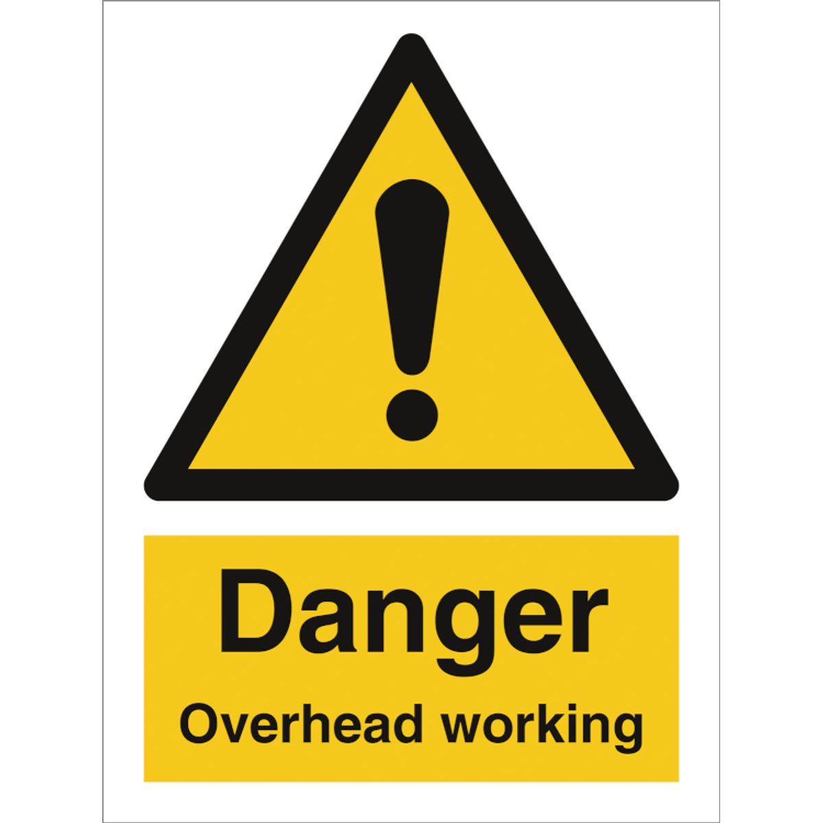 Danger overhead working - Selvklæbende vinyl - 200 x 150 mm