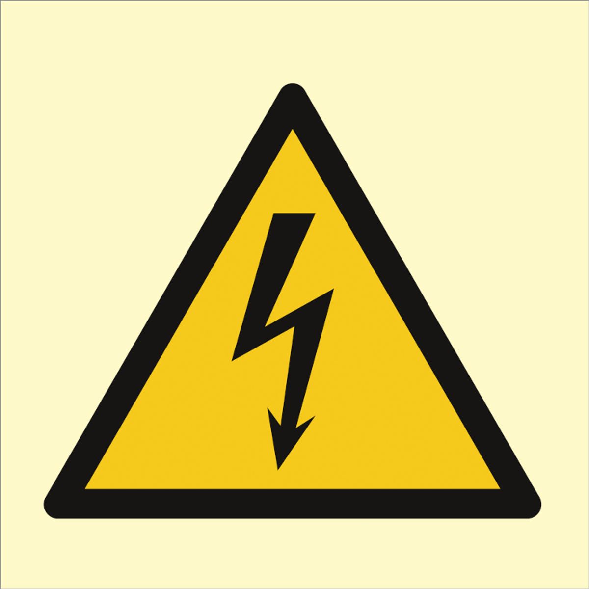 Danger Electrical hazard - Efterlysende plast HI150 - 150 x 150 mm