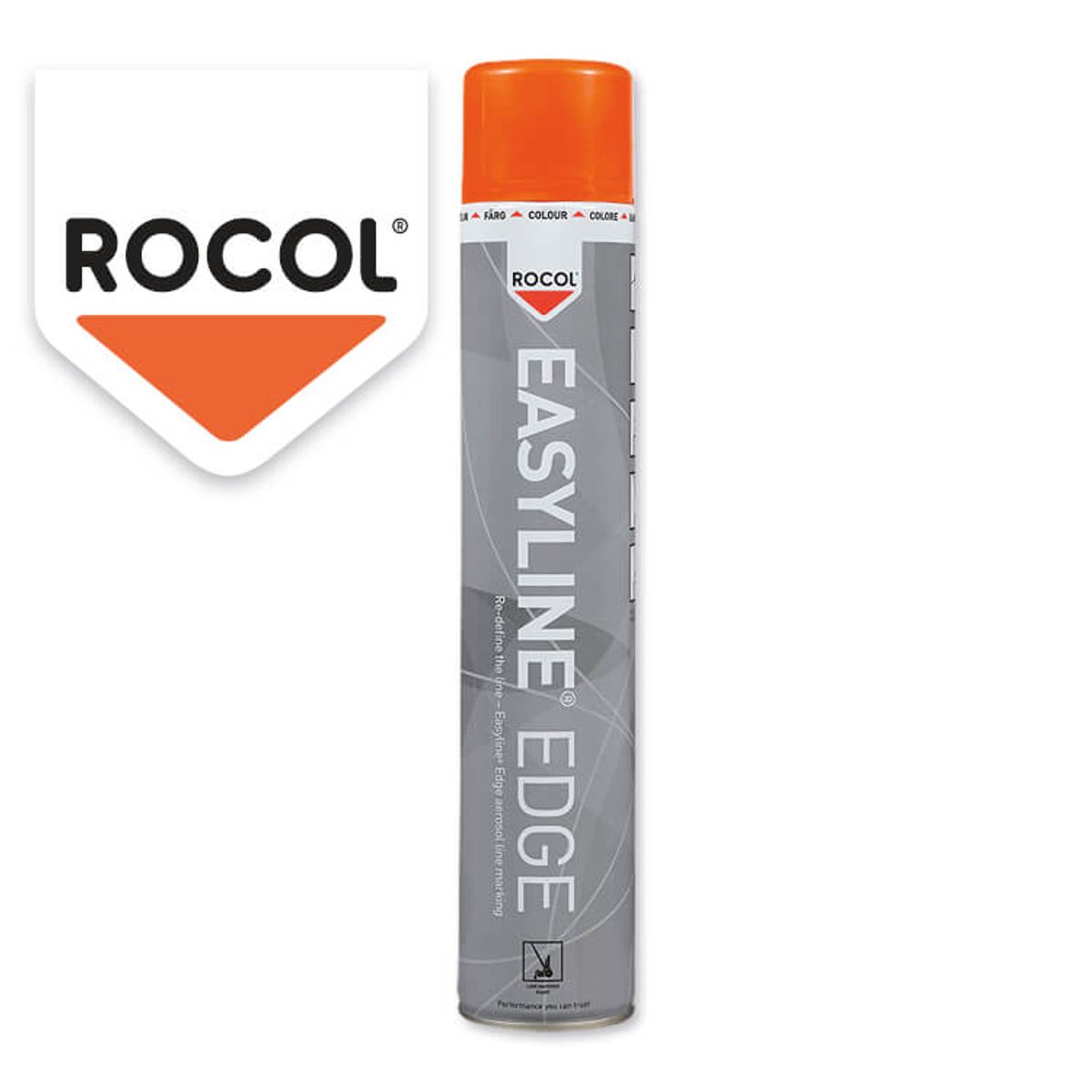 ROCOL Easyline Edge - Orange farve - Markeringsspray til afstribning og opmærkning