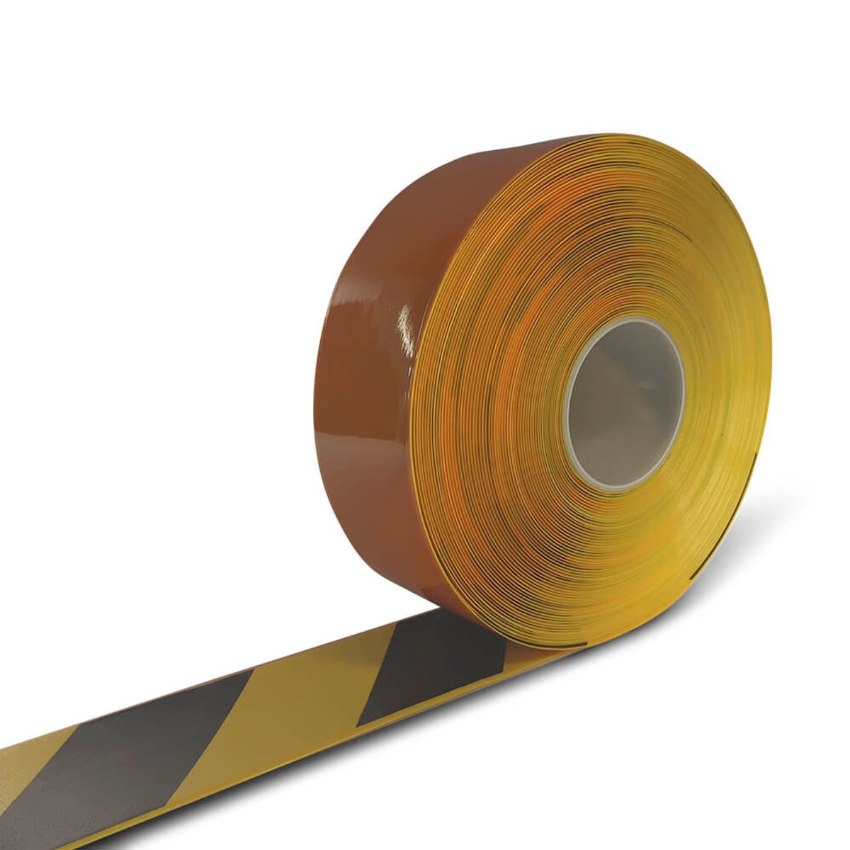 DENFOIL Line Marking tape - Sort/gul - 75 mm x 30 m