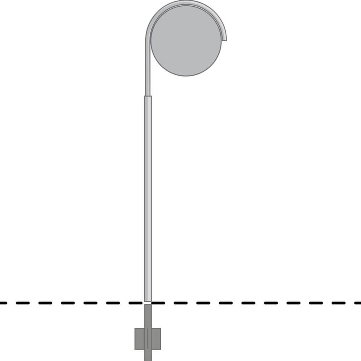 Buet stander til rund Ø 50 cm trafiktavle