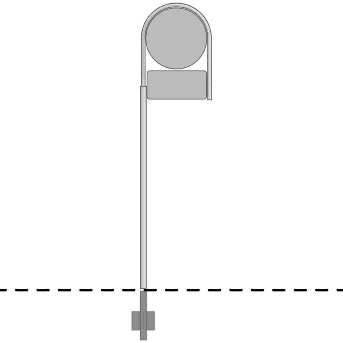 Buet stander til rund Ø70 cm tavle og 1 undertavle - Varmgalvaniseret