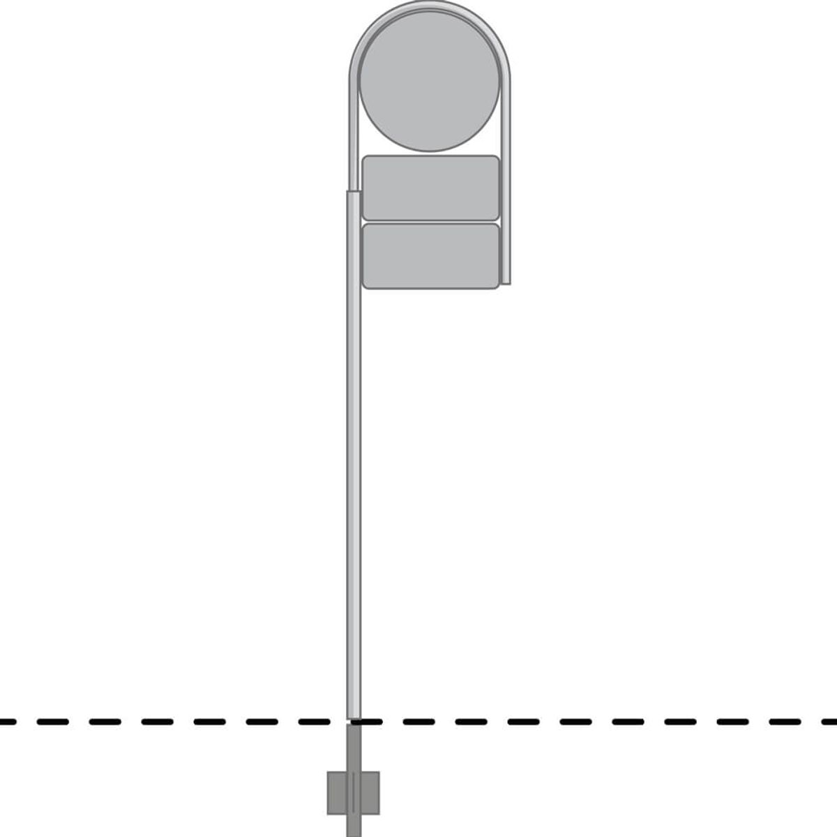 Buet stander til rund Ø50 cm tavle og 2 undertavler - Varmgalvaniseret