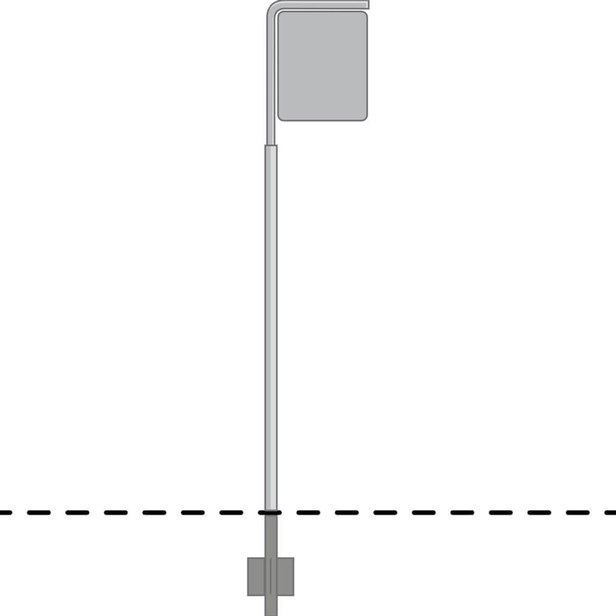 Høj galgestander til 70 x 70 cm tavle - til trafik og vejtavler