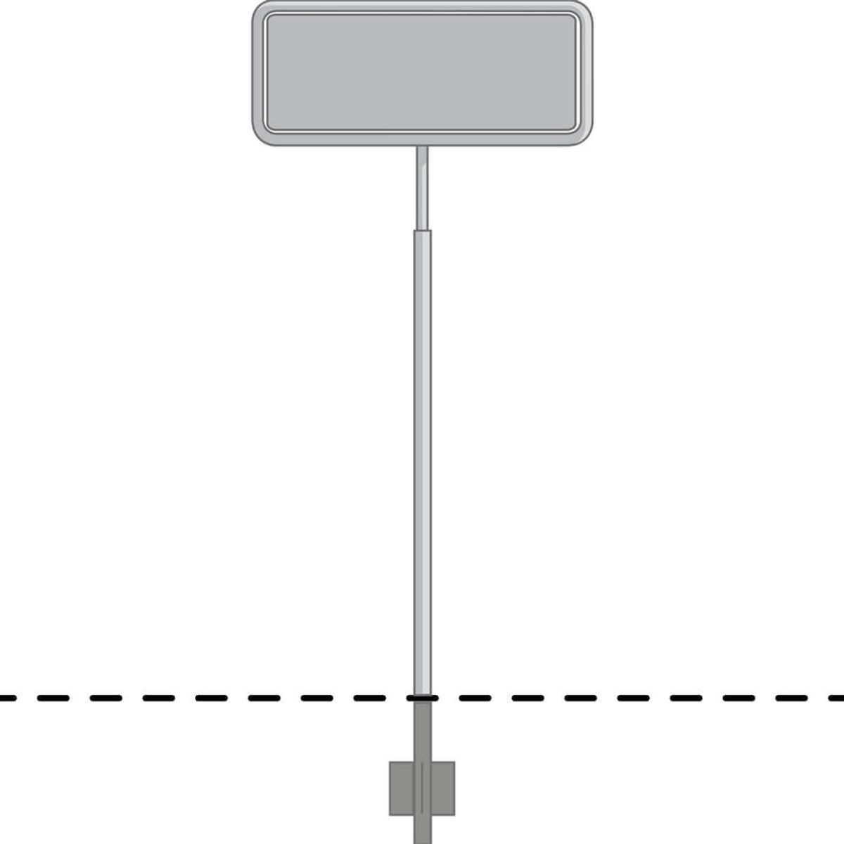 Rørstammestander til 40x175cm skilt - Varmgalvaniseret - H 220 cm Ø 60 mm