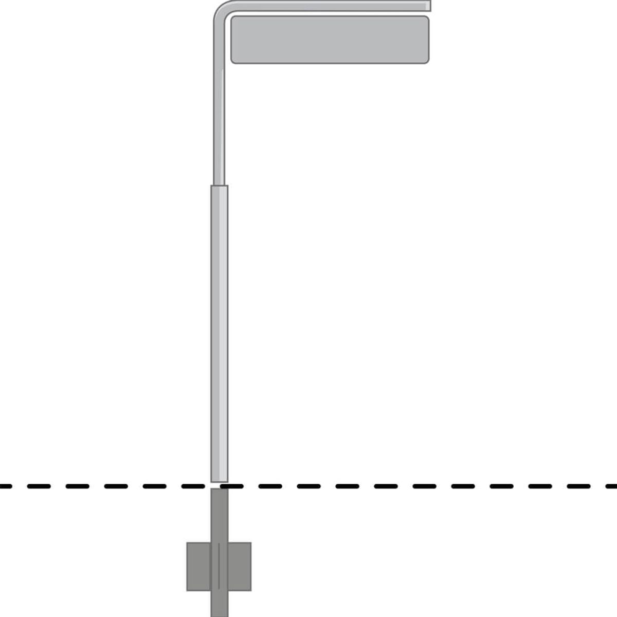 Vinkelstander til 16x100 cm skilt - Varmgalvaniseret - H 220 cm Ø 60 mm