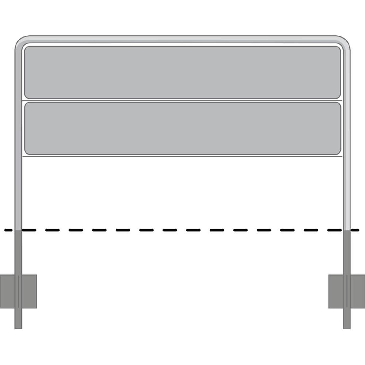 Galge til 2 tavler á 23,5 x 200 cm - til trafik og vejskilte