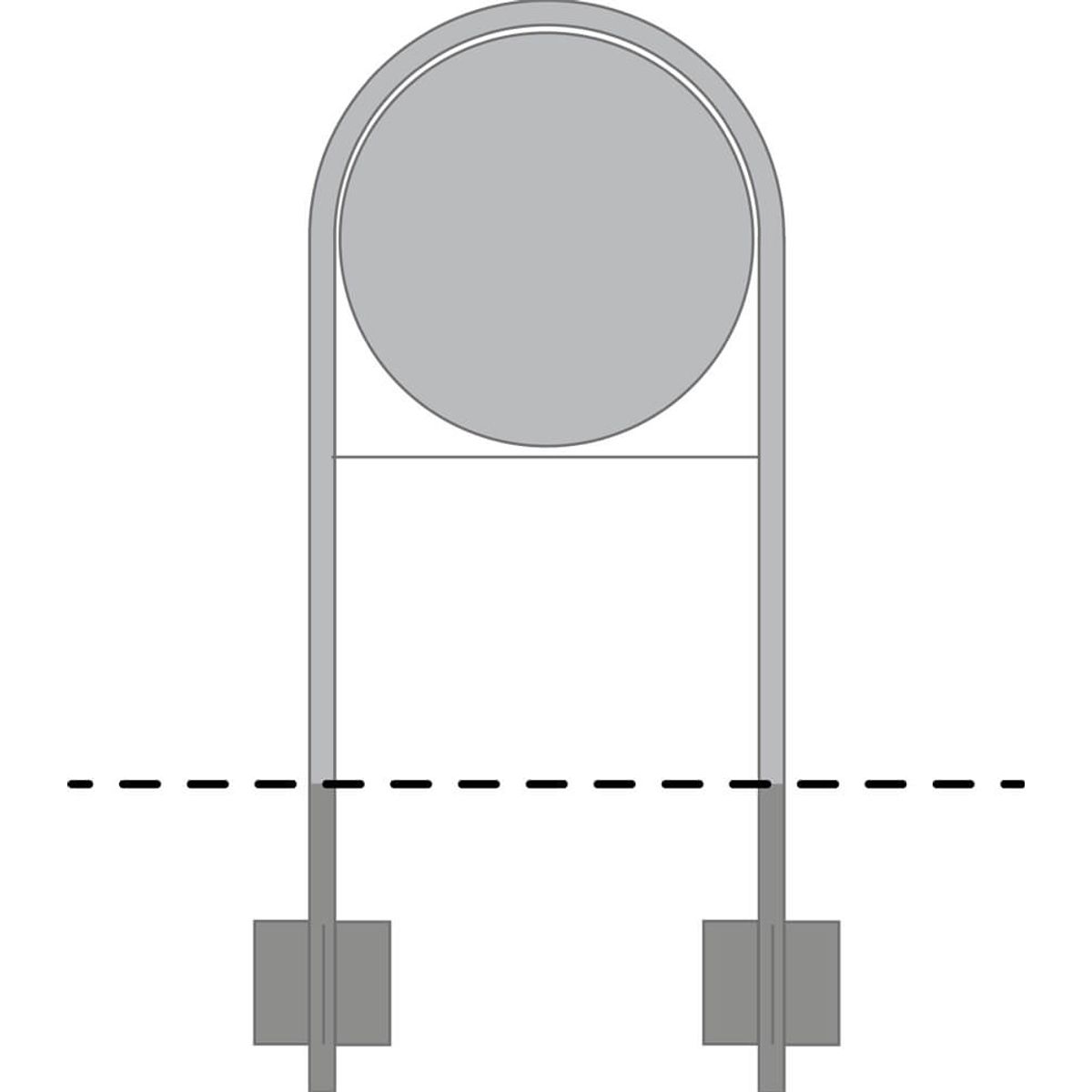 Lav galge med bue til Ø 70 cm trafiktavle