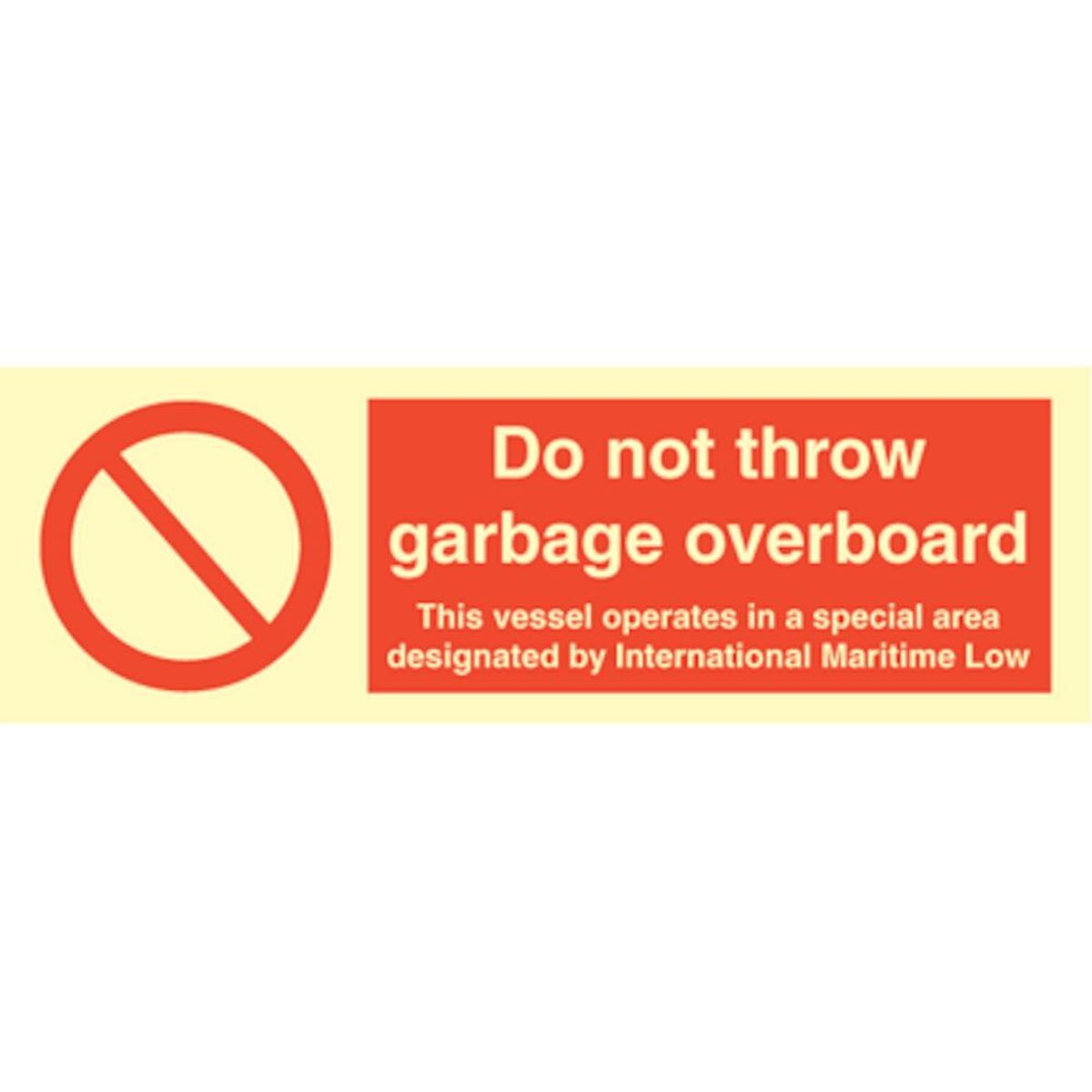 Do not throw garbage overboard - Selvklæbende vinyl - 100 x 300 mm