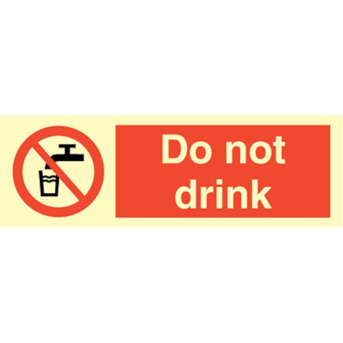 Do not drink - Efterlysende plast HI150 - 100 x 300 mm