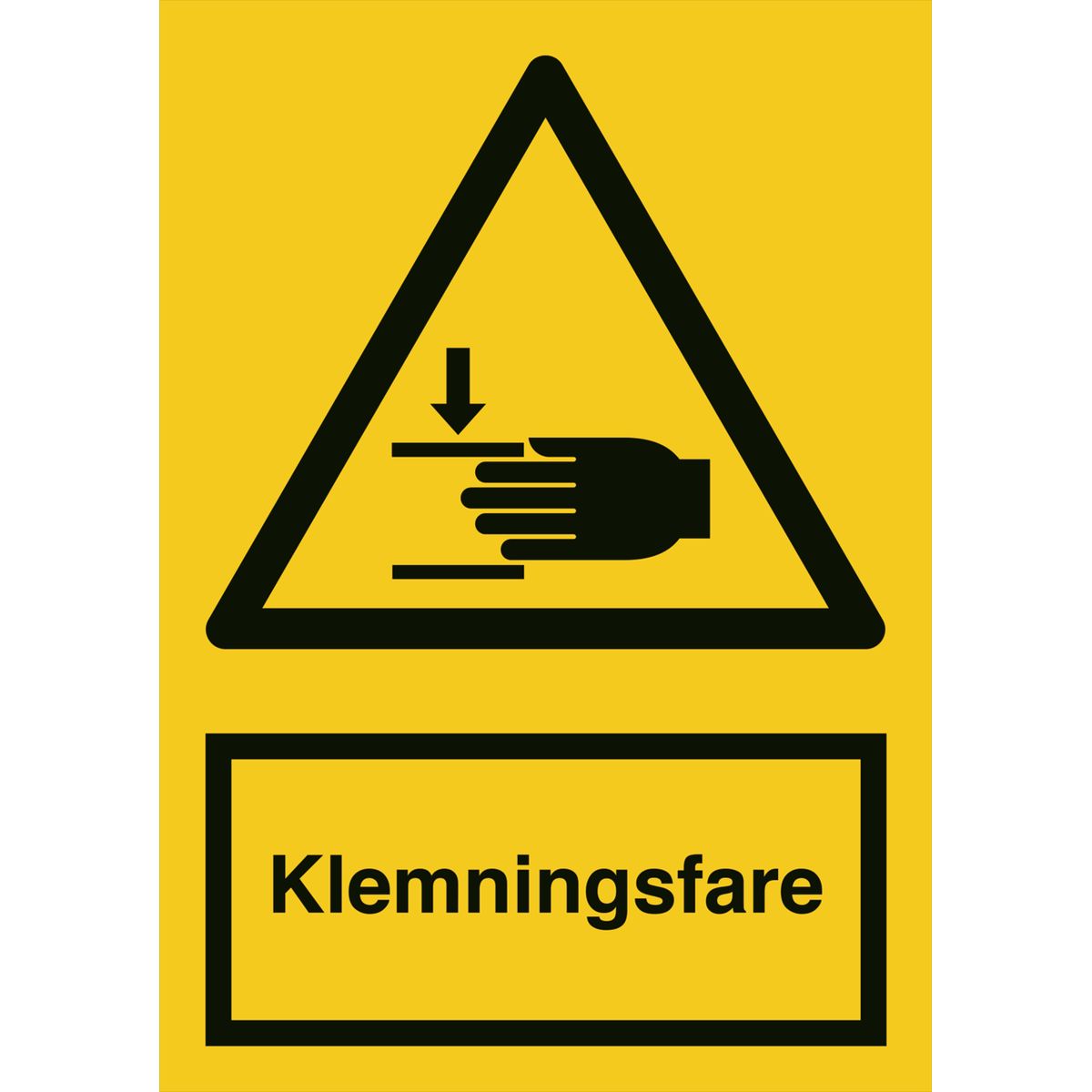 Advarselsskilt - Klemningsfare - Vinyl klistermærke - 210 x 148 mm (A5)